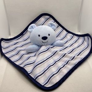 George Lovey Plush Security Baby Blanket Bear Blue Stripes Walmart